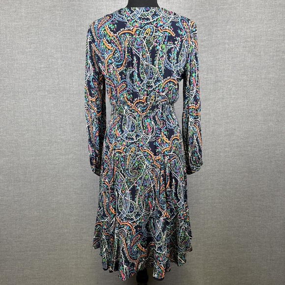 Anthropologie Maeve Maplewood Midi Boho Paisley Long Sleeve Dress Size Small - Picture 4 of 16